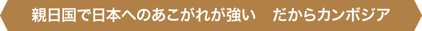 親日国で日本へのあこがれが強い　だからカンボジア