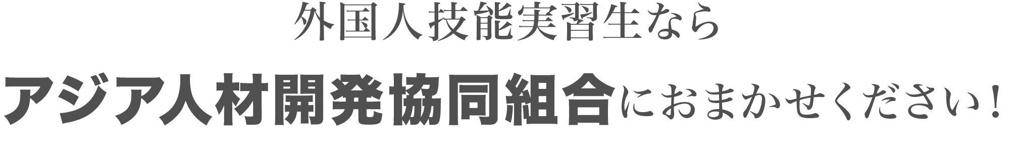 外国人技能実習生ならアジア人材開発協同組合におまかせください!